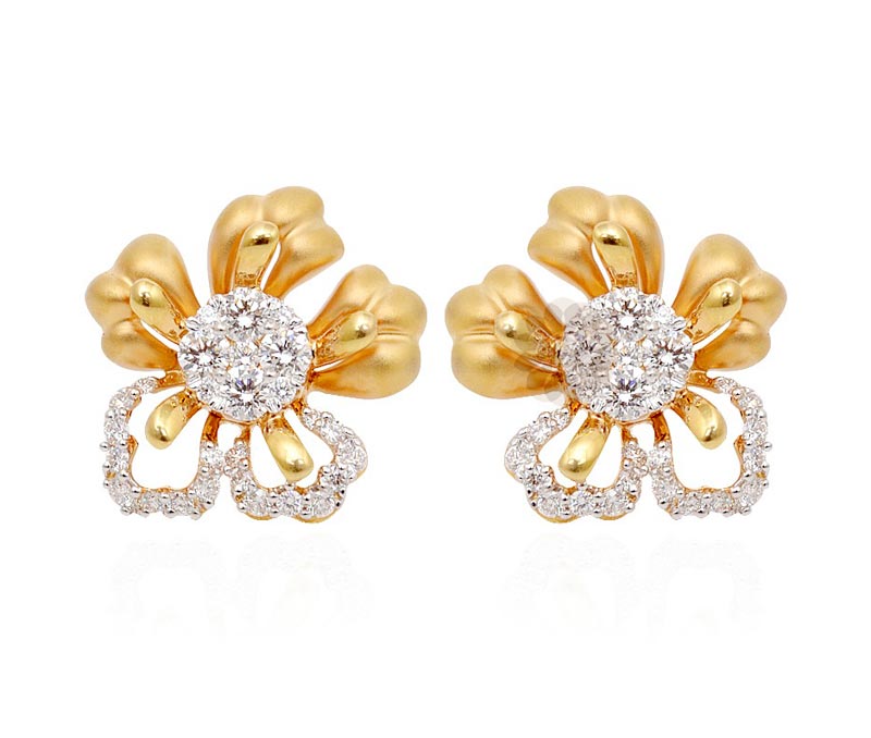 Vogue Crafts & Designs Pvt. Ltd. manufactures Designer Gold Flower Stud Earrings at wholesale price.